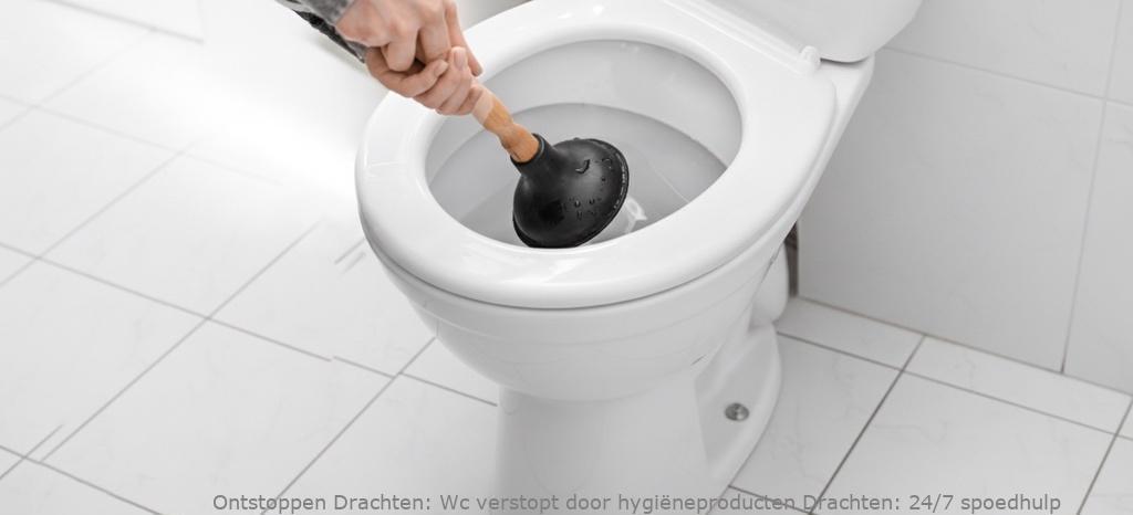 Wc verstopt door hygiëneproducten Drachten: 24/7 spoedhulp
